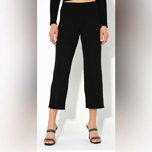 John Elliott Pants - John Elliot Ginza Rib Cropped Pants / Black
